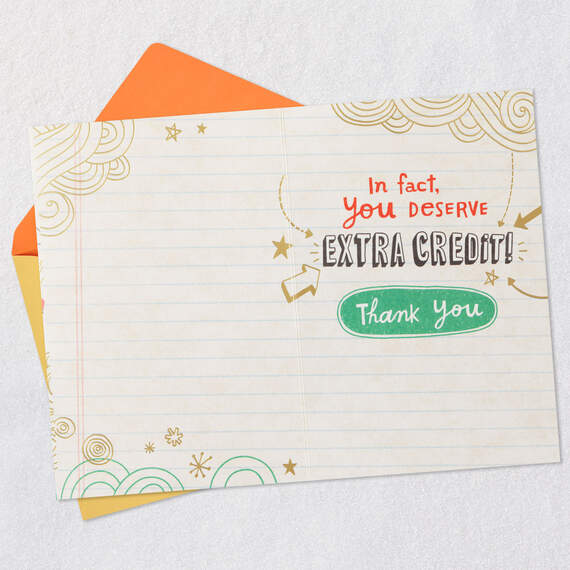 You Deserve Extra Credit Thank-You Card for Teacher, , large image number 3