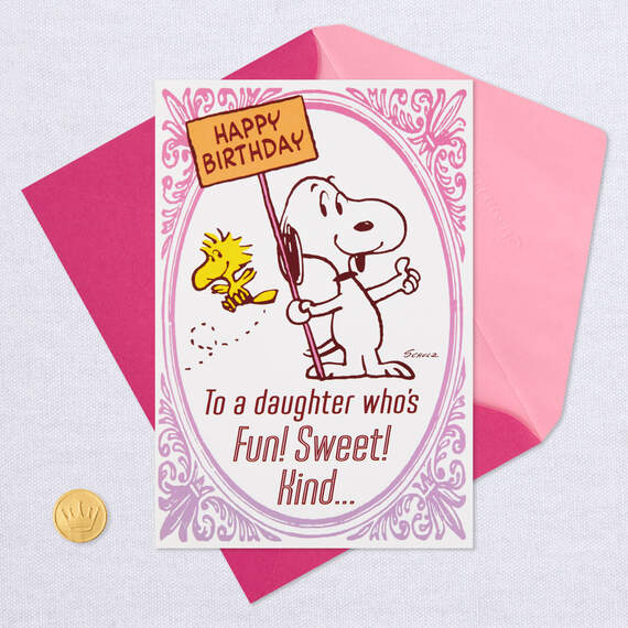 Peanuts® Snoopy and Woodstock Sweet Daughter Funny Birthday Card, , large image number 6