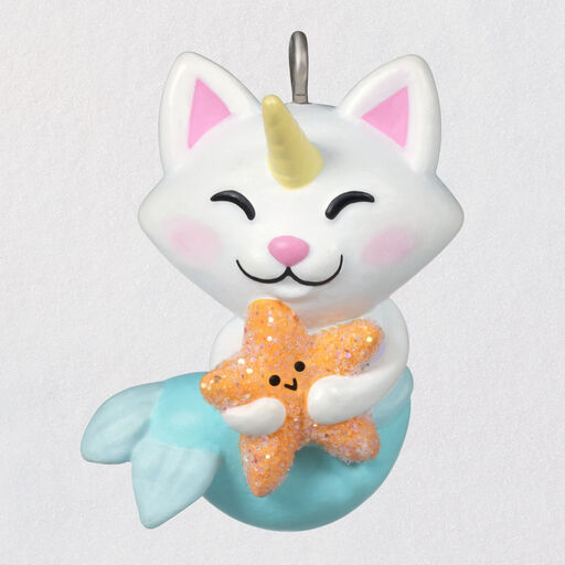 Mini Cute Mermaid Kitty Ornament, 1", 