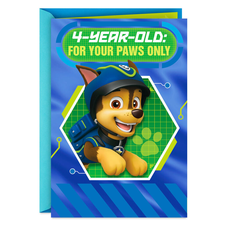 Paw Patrol™ Chase and Friends 4th Birthday Card