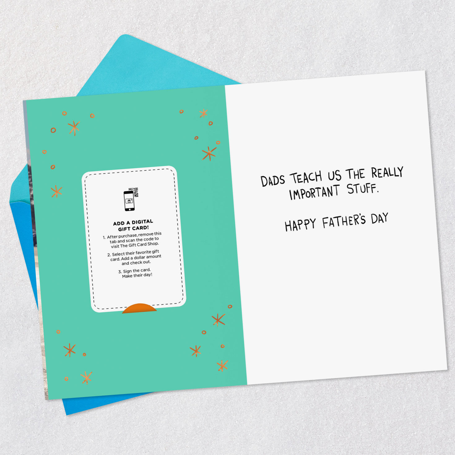 Family in Car Funny Father's Day Gift Card Greeting Open Card with Envelope image number 3
