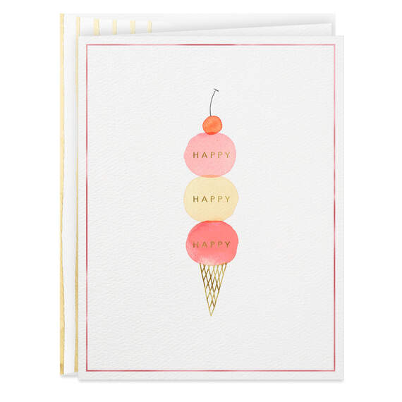 Happy Ice Cream Cone Birthday Card, , large image number 1