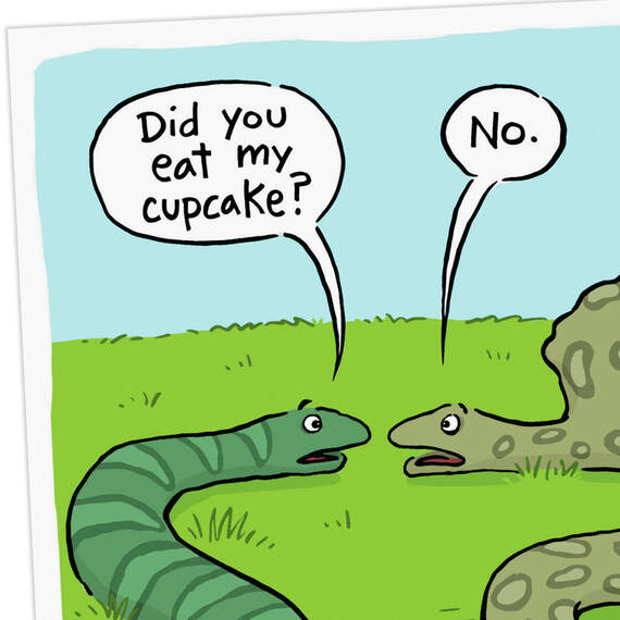Two Snakes and a Cupcake Funny Birthday Card, , large image number 4