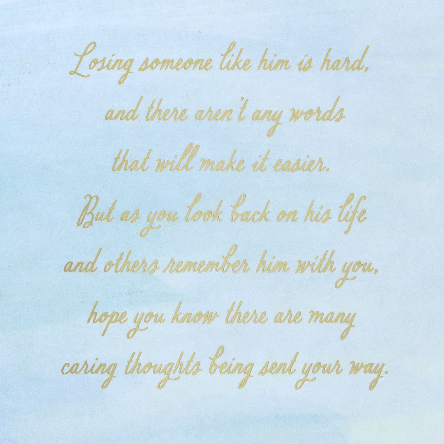 Blue Feather Sympathy Card for Him Sentiment image number 2