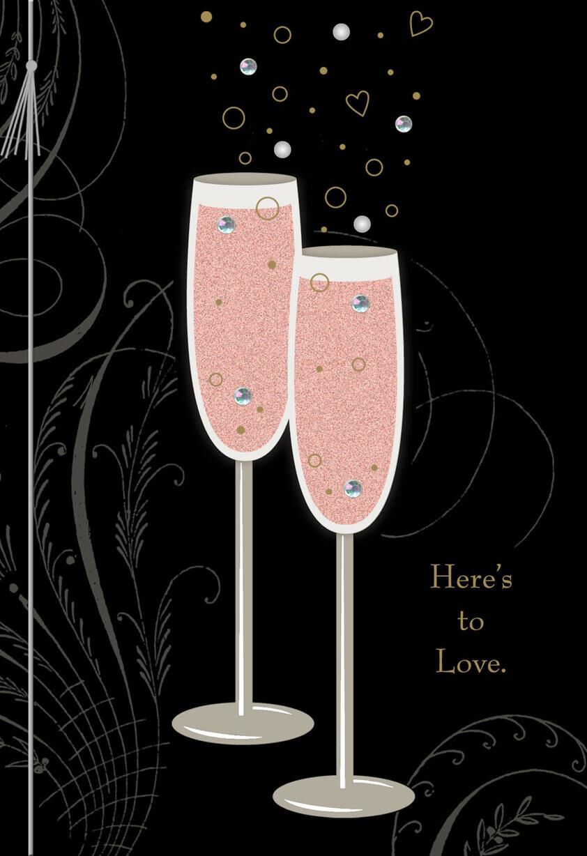 Here's to Love Wedding Card
