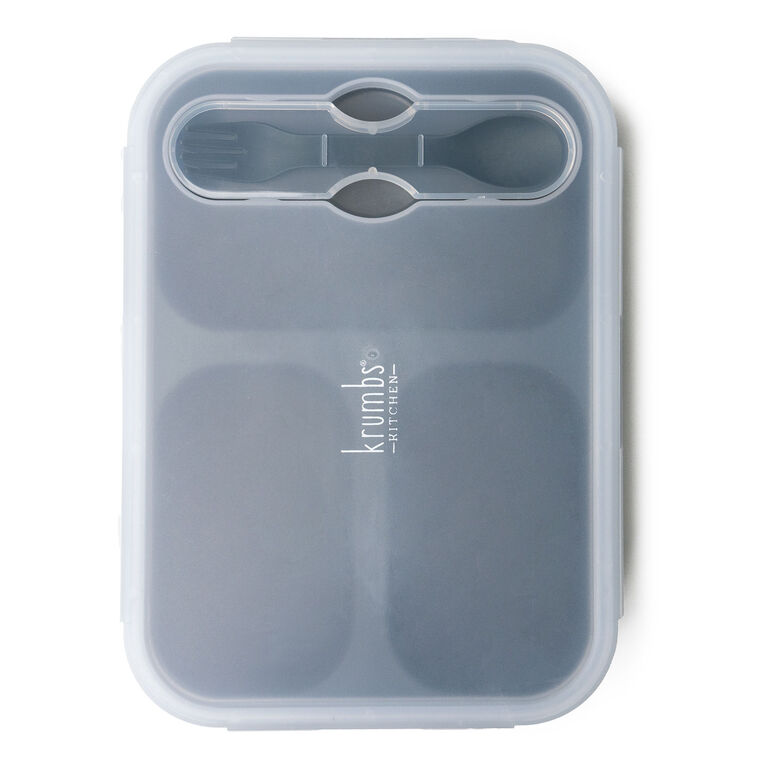 Gray Collapsible Silicone Meal Prep Container  image number 1