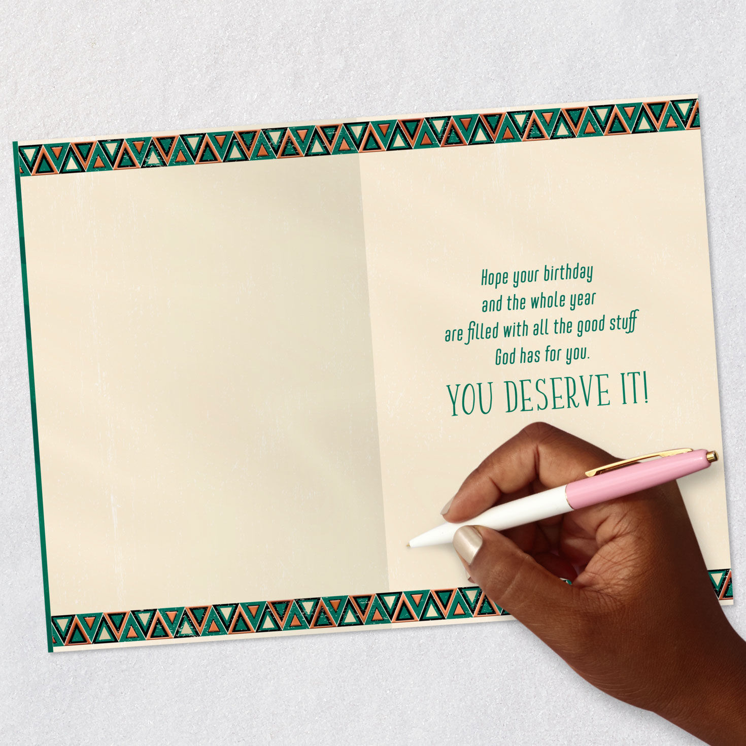 Green and Black Cake Religious Birthday Card Signing card image number 6