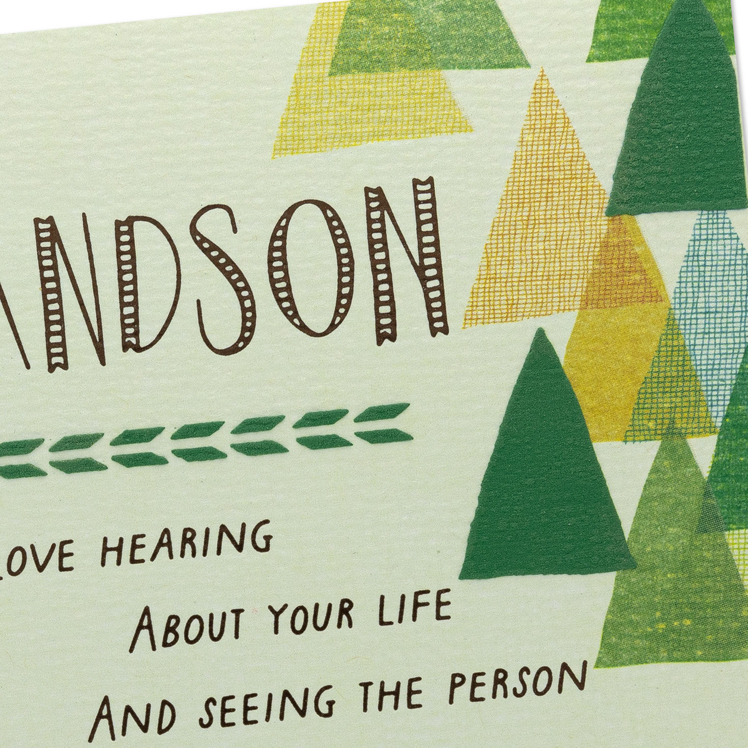 Abstract Green and Orange Trees Grandson Birthday Card Card Front Detail image number 5