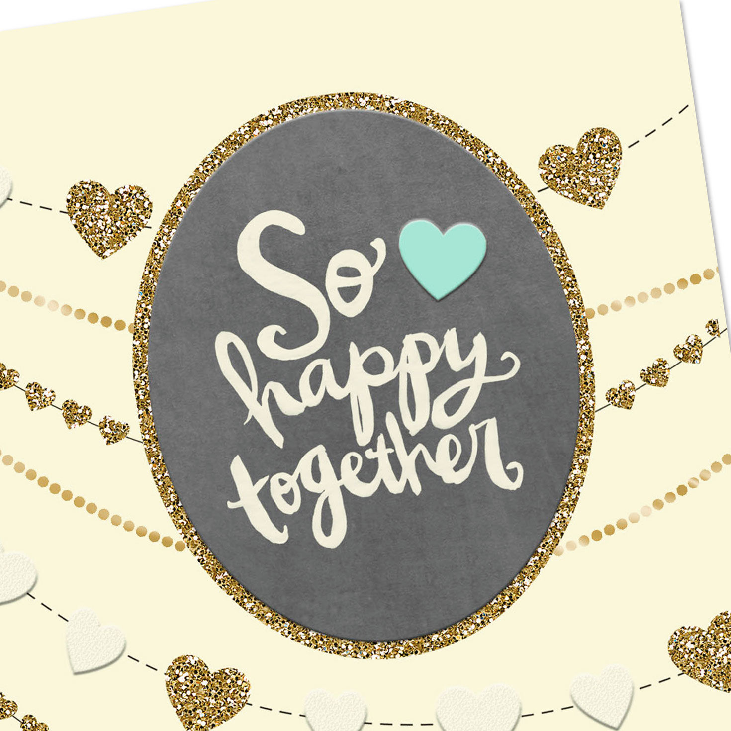 Sparkly Heart Garland Wedding Congratulations Card  image number 4