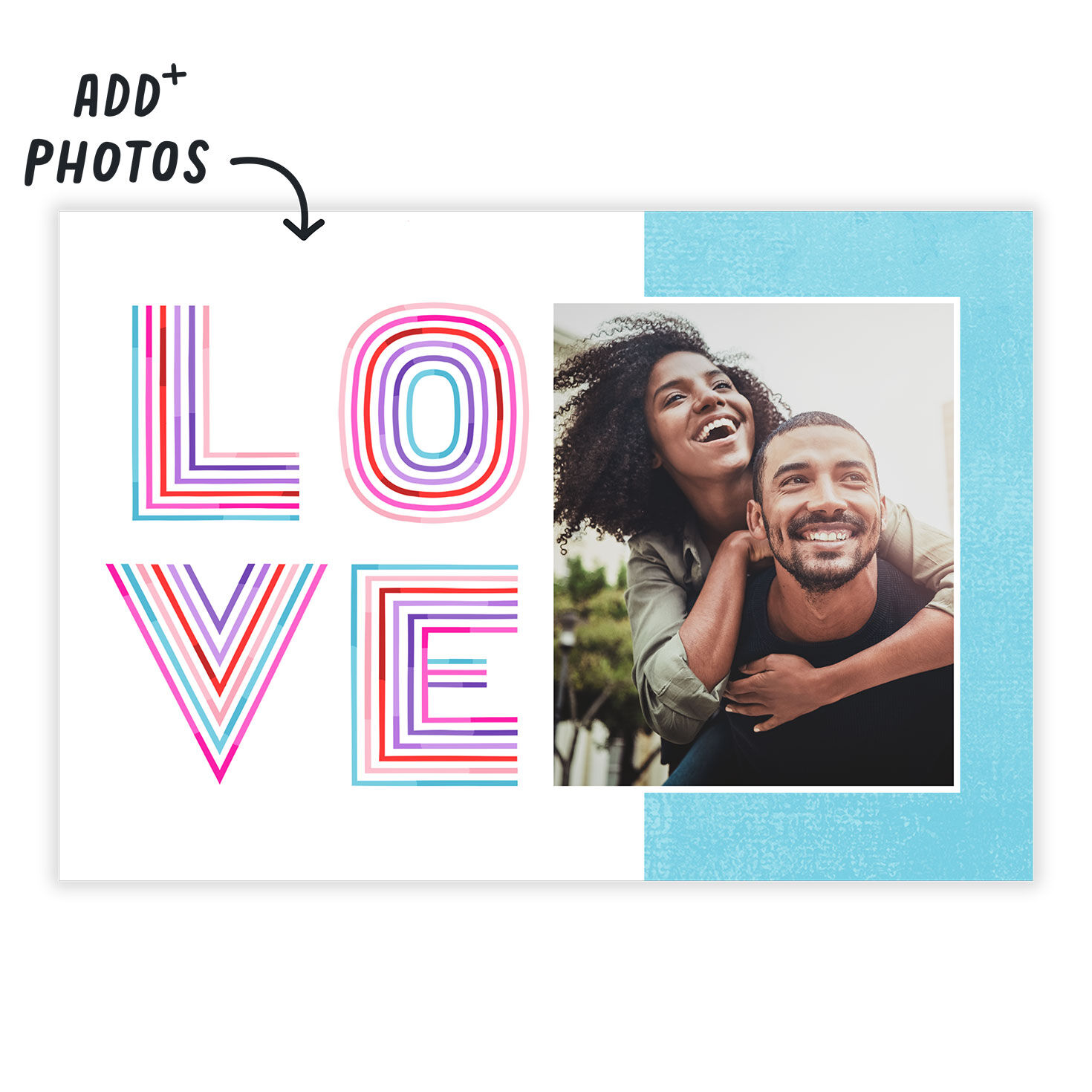 Personalized Rainbow Lettering Love Photo Card  image number 2