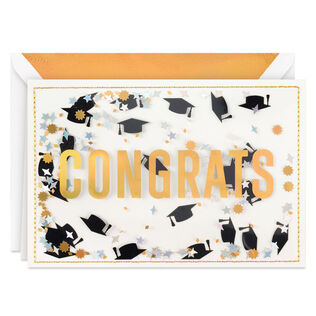 Congrats Confetti Shaker Graduation Card