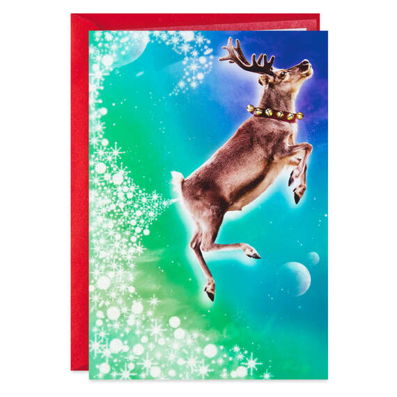 Farting Glitter Reindeer Funny Christmas Card