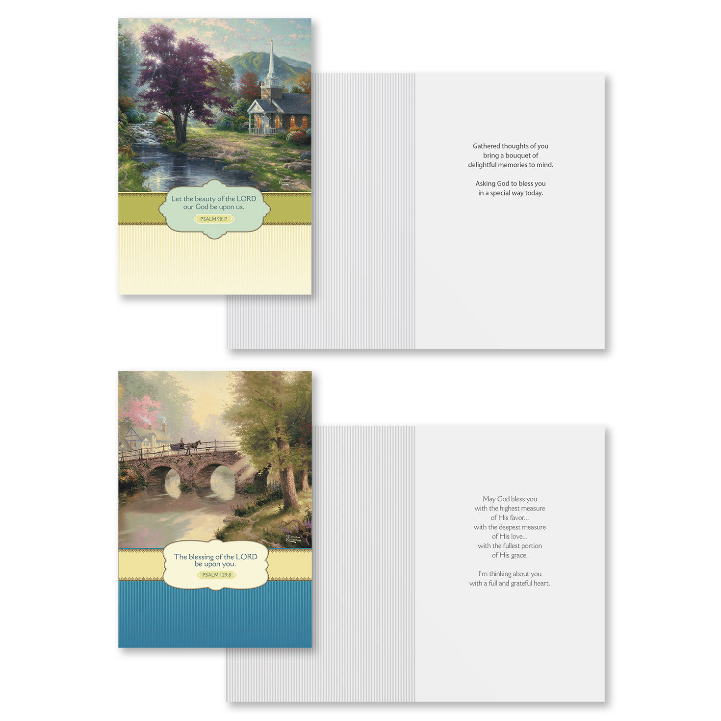 Thomas Kinkade Thinking of You Cards Assortment Card Fronts with Sentiments image number 4