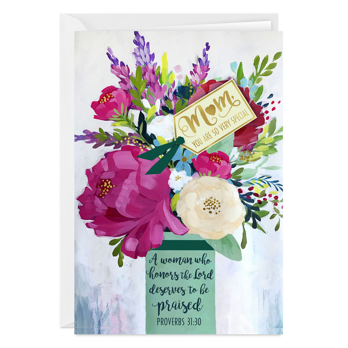 Floral Bouquet So Very Special Religious Custom Mother's Day Card