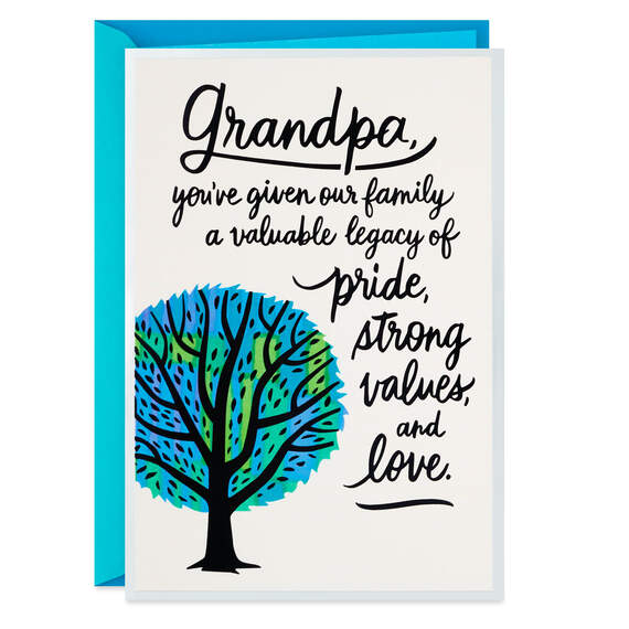 Pride, Values and Love Birthday Card for Grandpa
