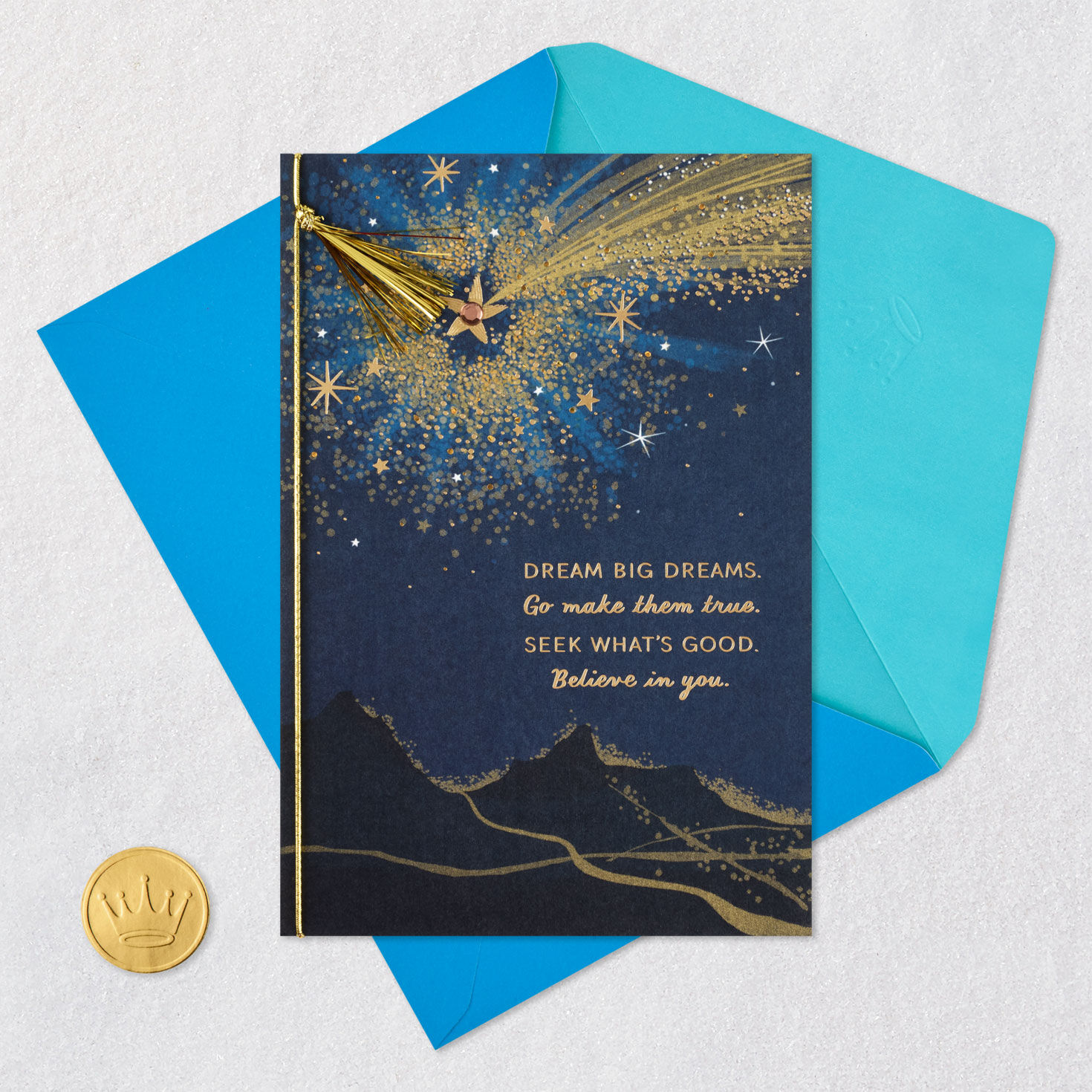 Sparkly Shooting Star Graduation Card Card with envelope and Seal image number 6