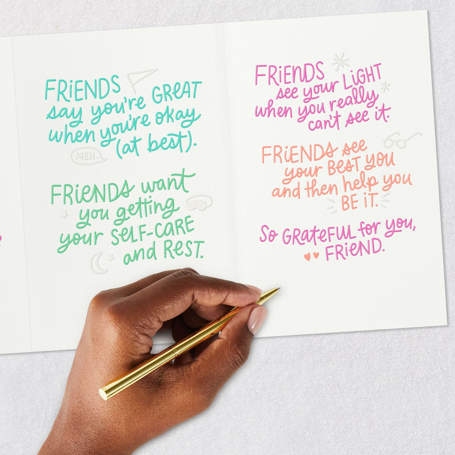 Pastel Hand Lettering Friendship Card signing card image number 9
