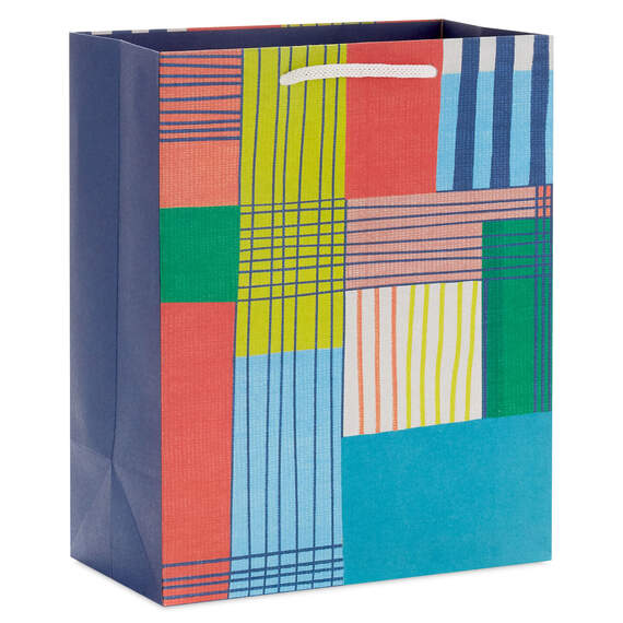 9.6" Abstract Plaid Medium Gift Bag
