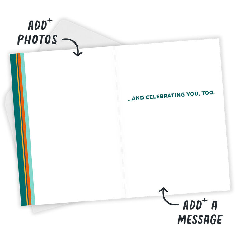 Nature Stickers Folded Birthday Photo Card  image number 3