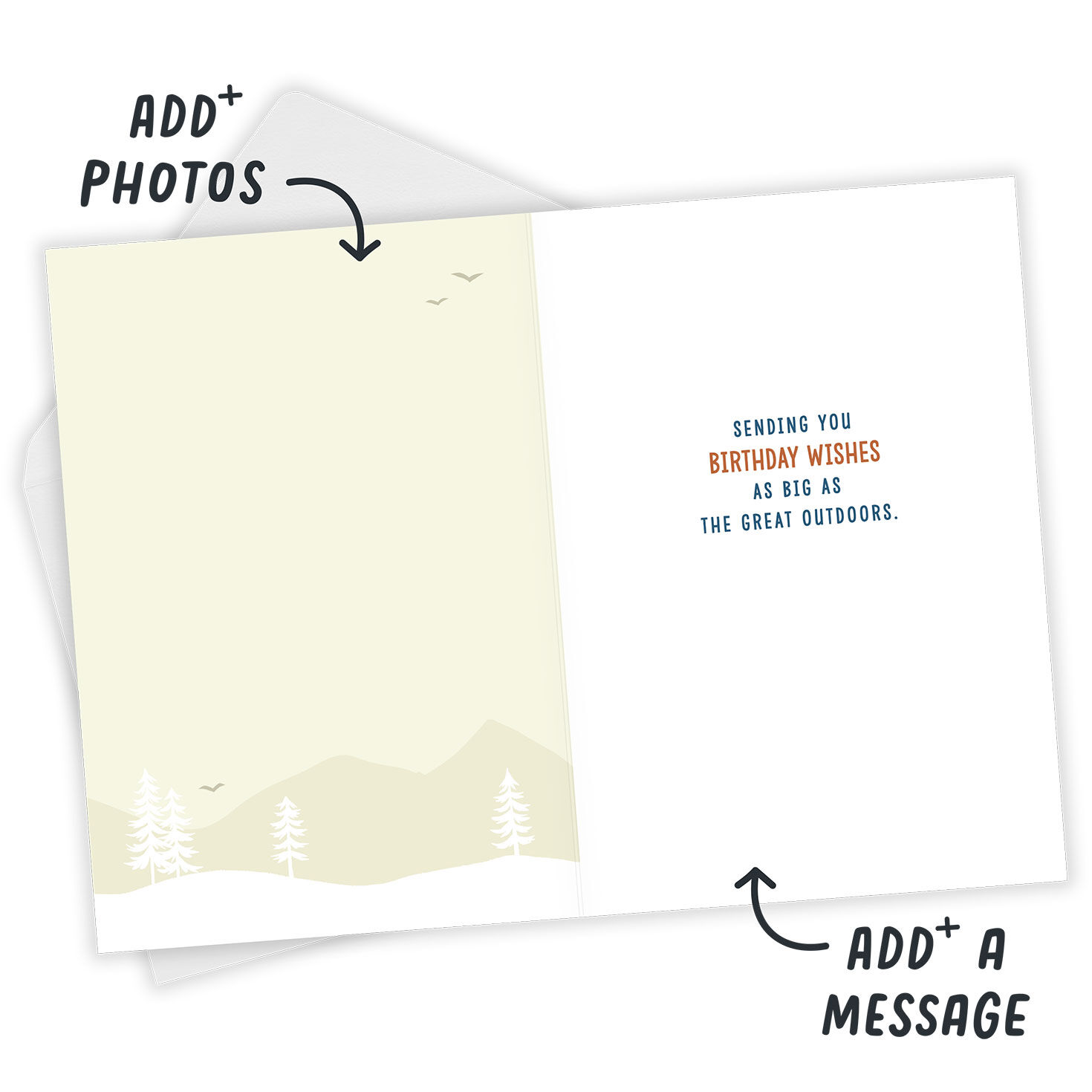 World's Greatest Camp Sign Personalized Card Open Card with Envelope indicating personalization image number 3