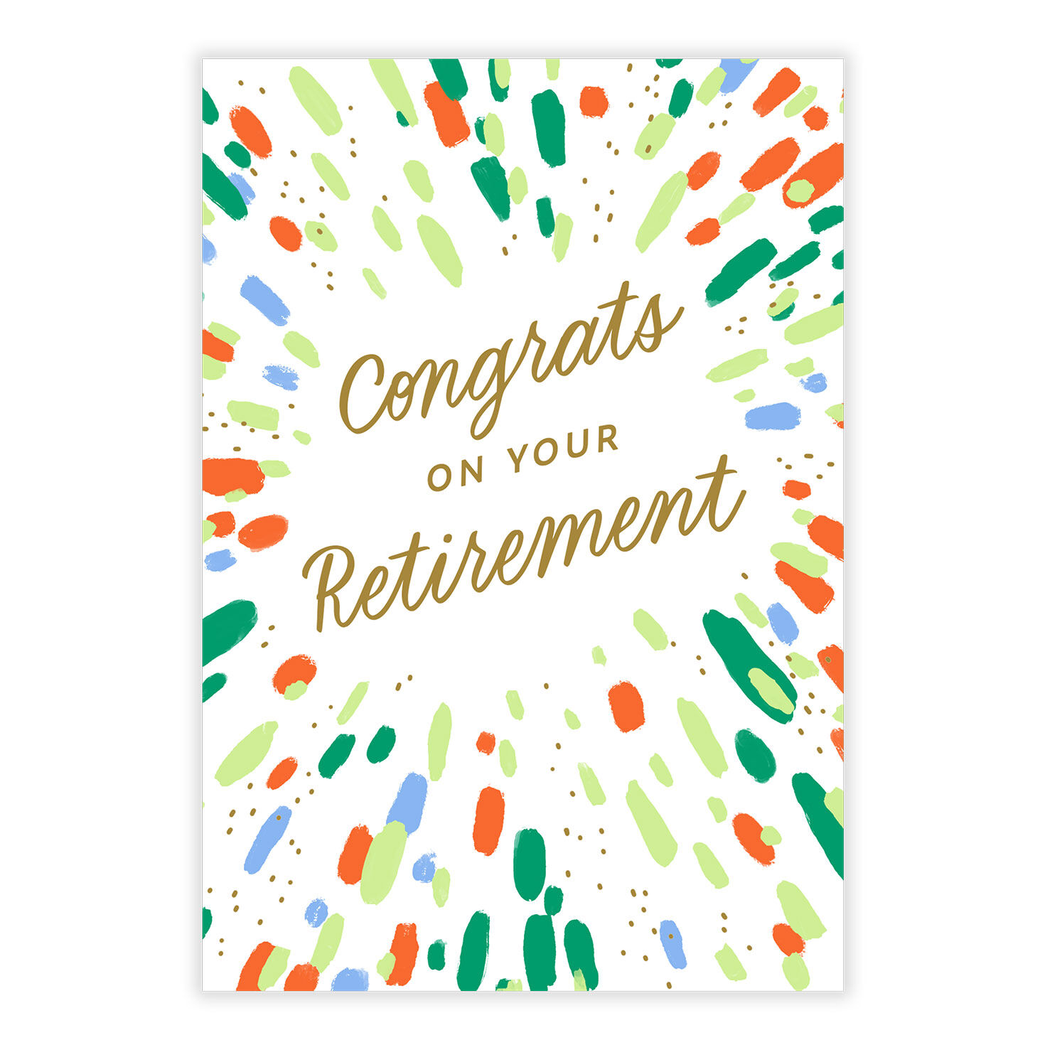 Red Green Splatter Personalized Retirement Card front image number 2