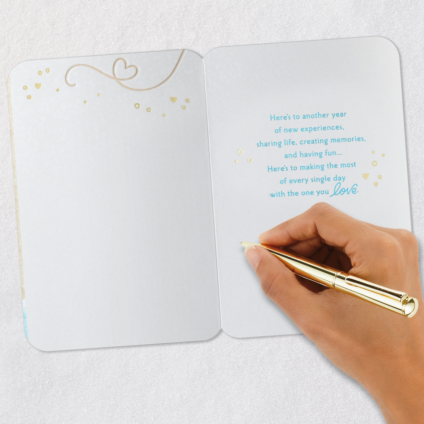 Seashells and Waves in Sand Anniversary Card Signing card image number 6