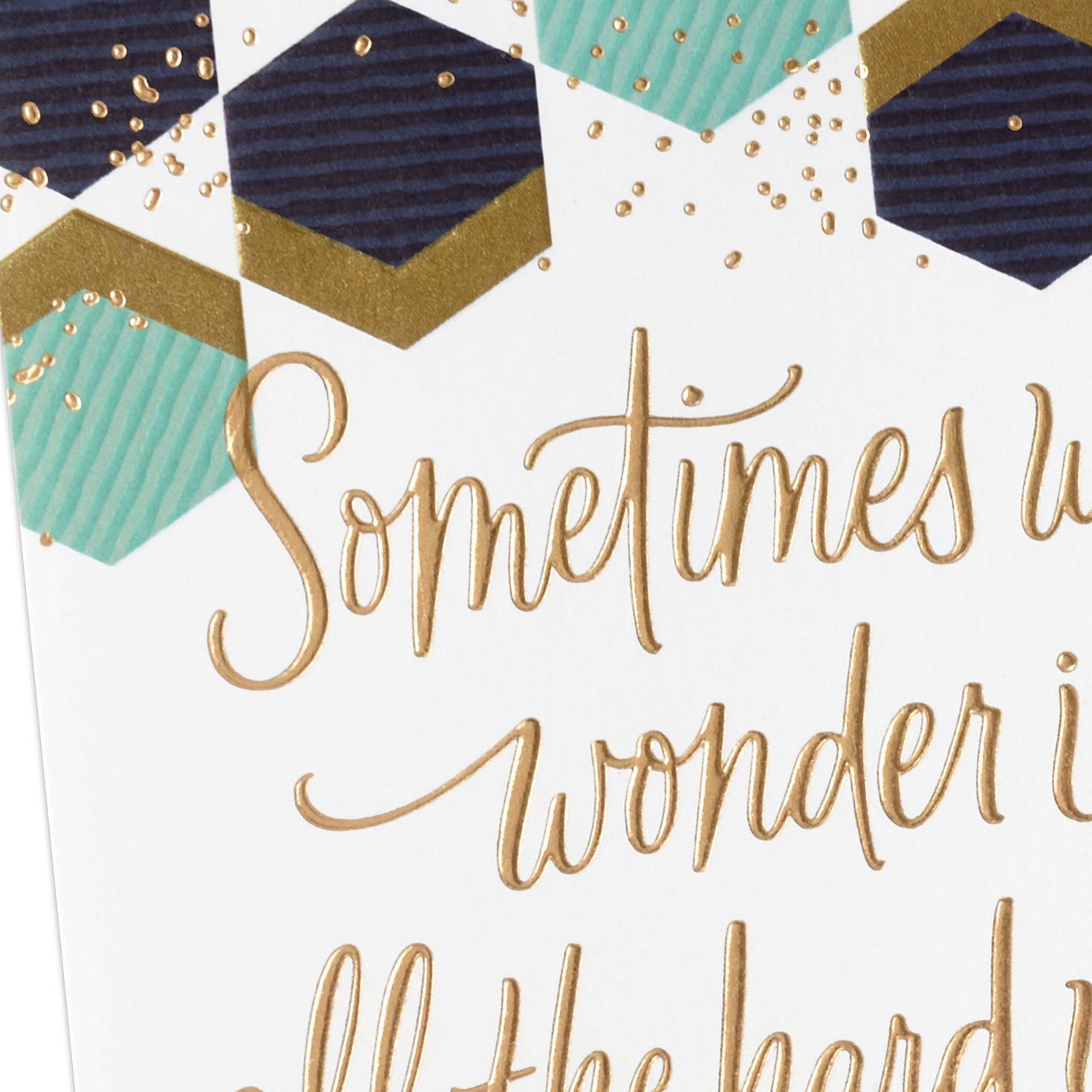 Blue and Gold Hexagons Congratulations Card  image number 4