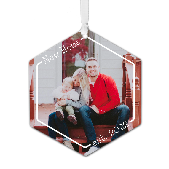 New Home Personalized Text and Photo Metal Ornament, , large image number 4