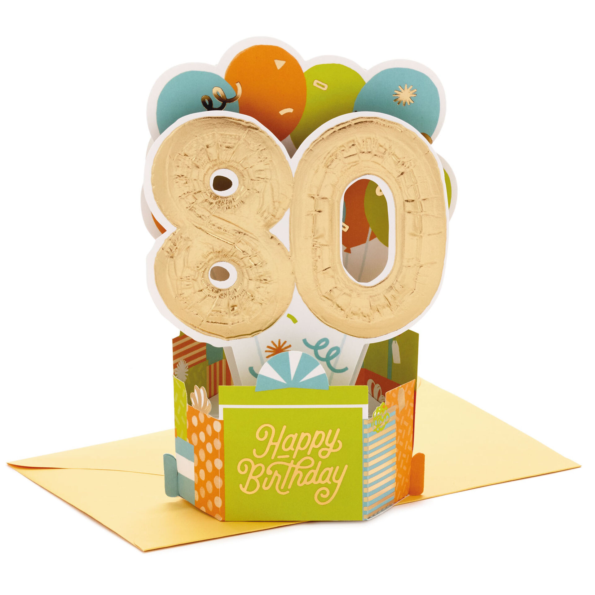 Download 80 Birthday Balloons 3d Pop Up 80th Birthday Card Greeting Cards Hallmark