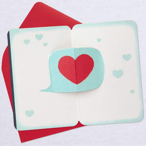 3.25" Mini Text Heart Emoji Blank Pop-Up Love Card, , large image number 4