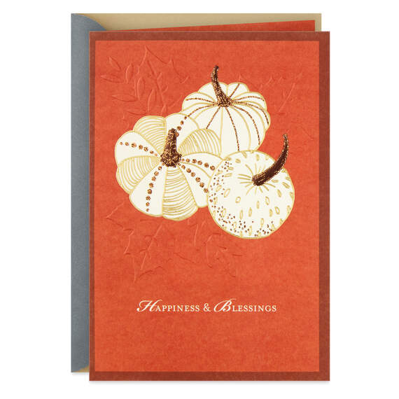 Happiness and Blessings Thanksgiving Card, , large image number 1