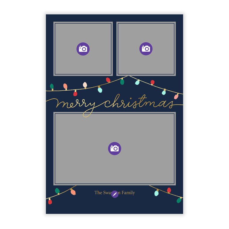 Colorful String Lights Flat Christmas Photo Card, , large image number 5