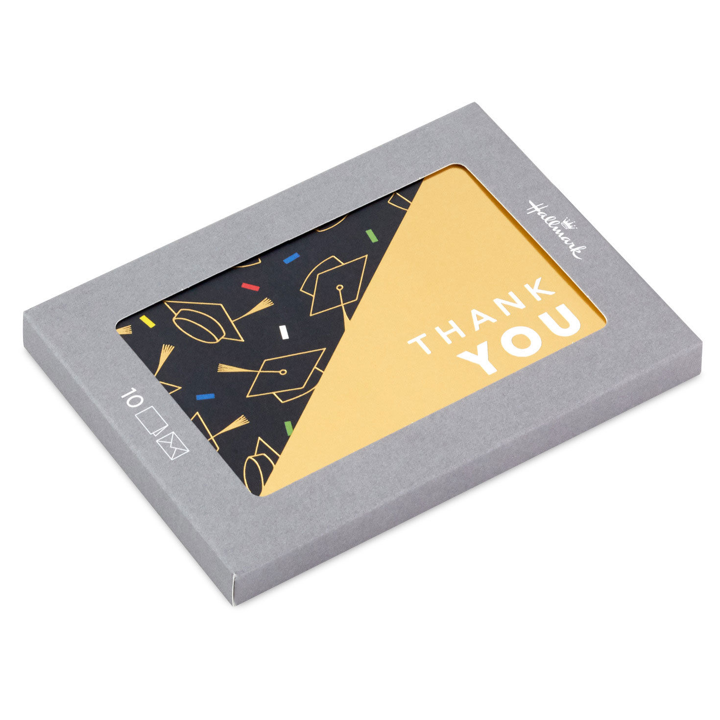 Grad Caps and Confetti Blank Graduation Thank-You Notes, Pack of 10
