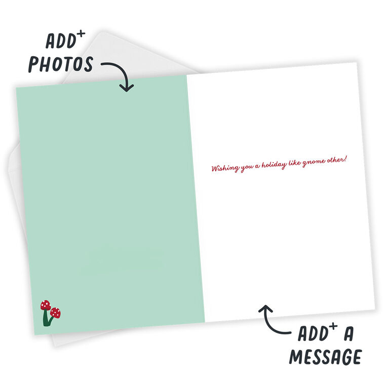 Photo Snow Globe Personalized Holiday Card Open Card with Envelope indicating personalization image number 4