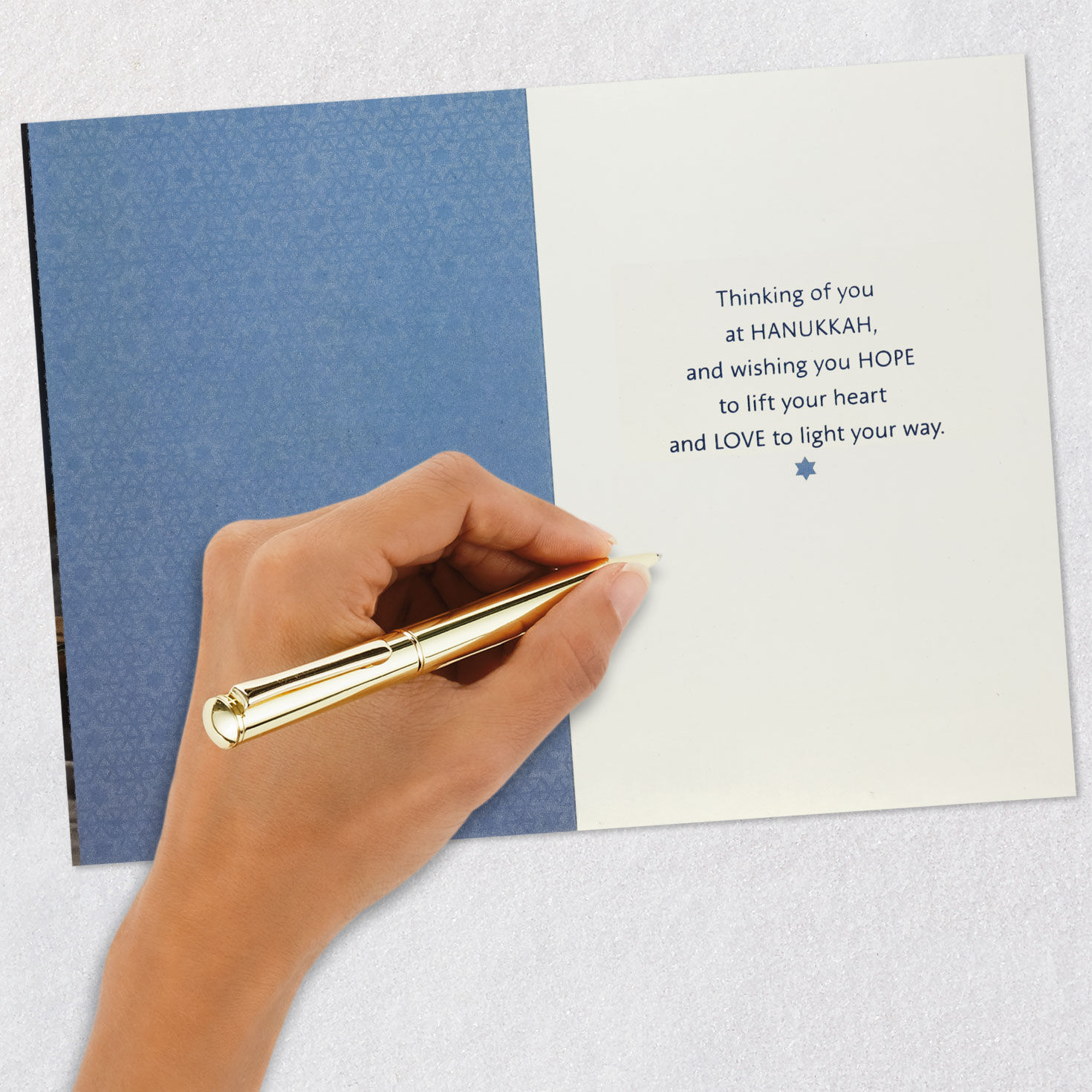 Menorah and Candles Hanukkah Card signing card image number 6