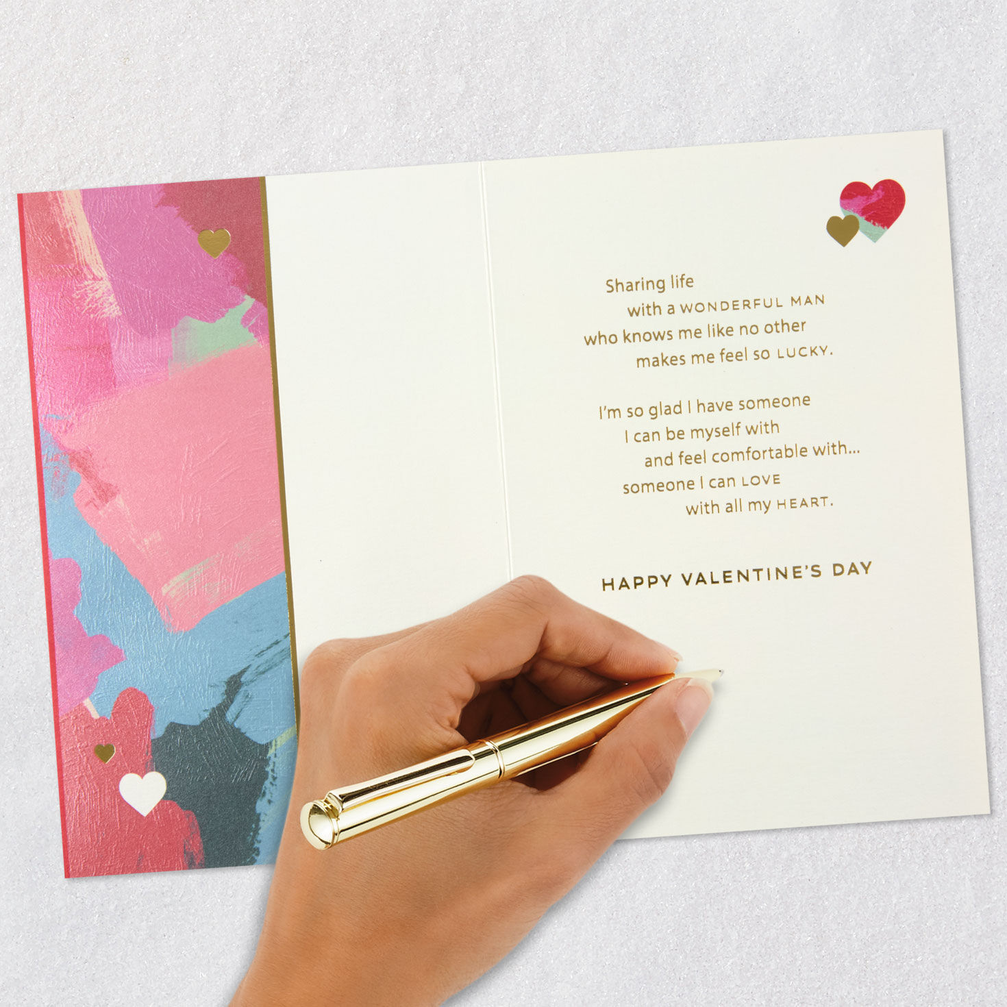 Intertwined Hearts Valentines Day Card for Husband Signing card image number 7