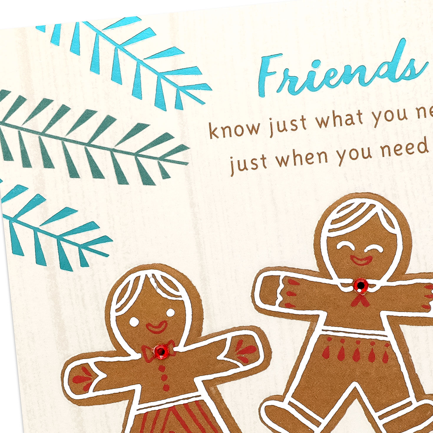 Gingerbread Men Christmas Card for Friend Card Front Detail image number 5