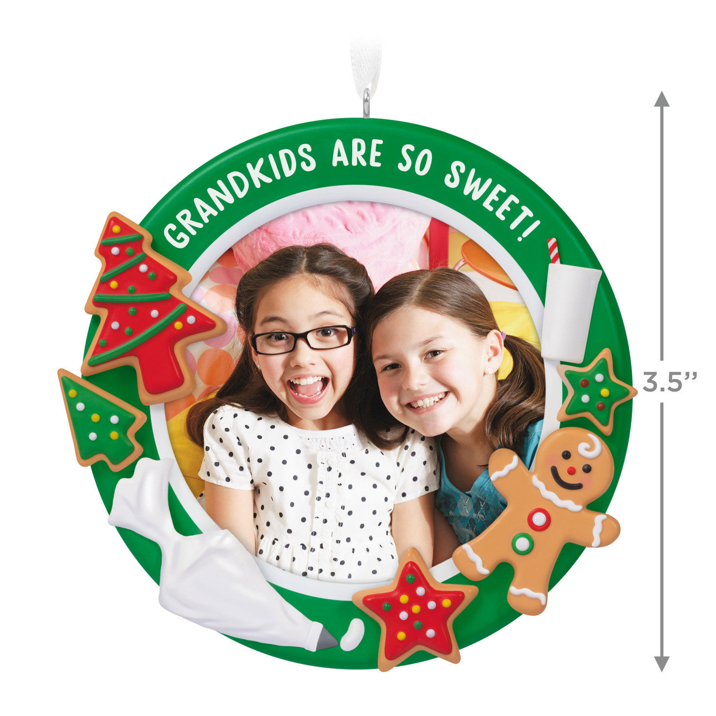Christmas Cookies Round Frame Keepsake Ornament measurement image number 3