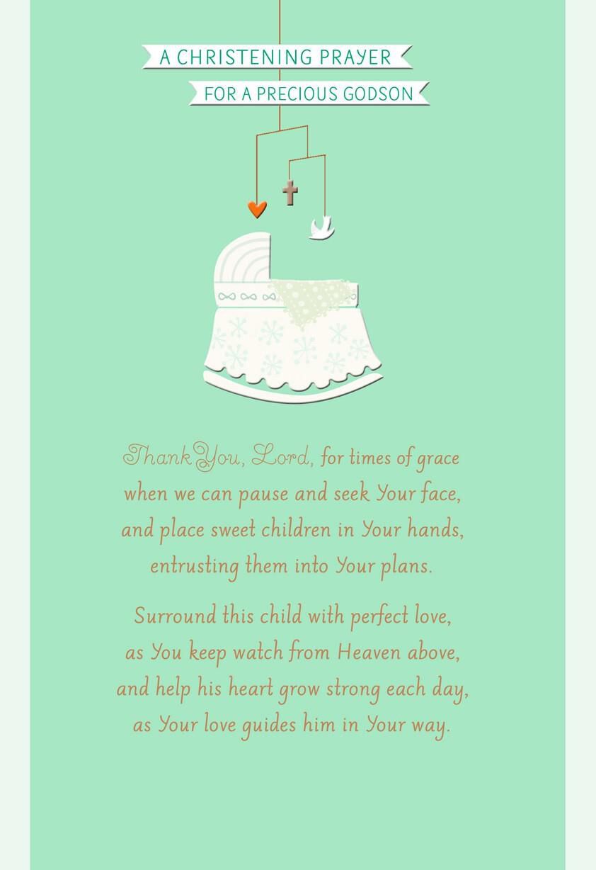 Bassinet Godson Christening Card