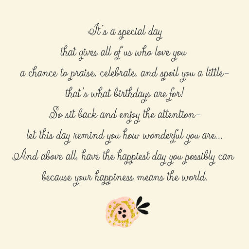 Your Happiness Means the World Birthday Card for Granddaughter, 