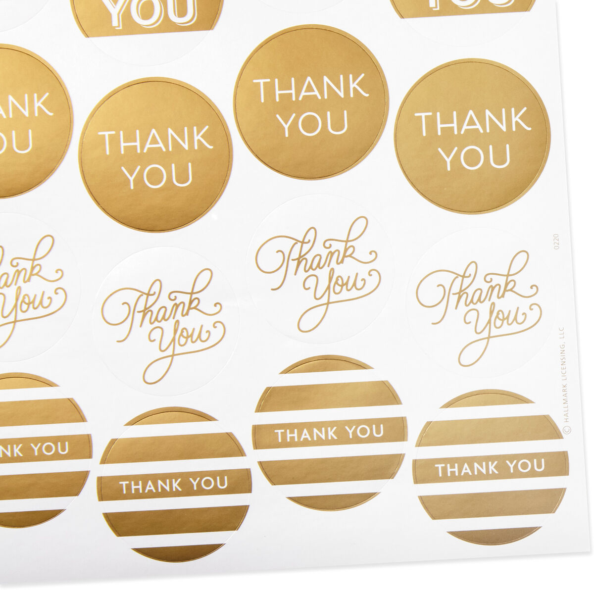 Gold Foil ThankYou Sticker Seals, 10 sheets Invitations Hallmark