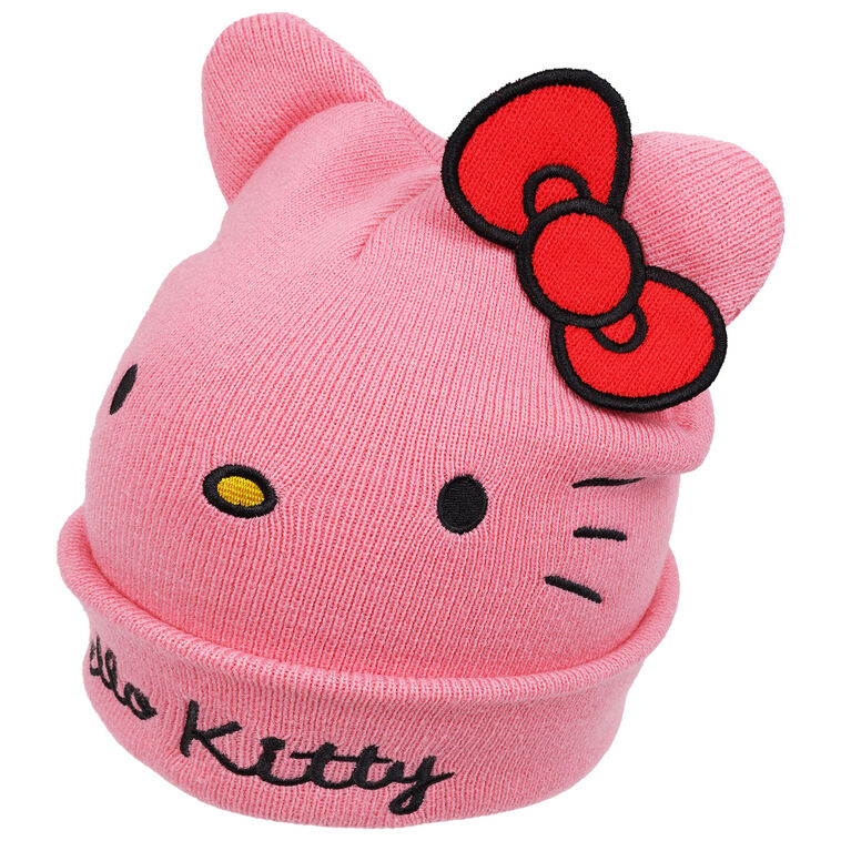 Hello Kitty Pink Beanie With Ear and Bow Attachments side image number 3