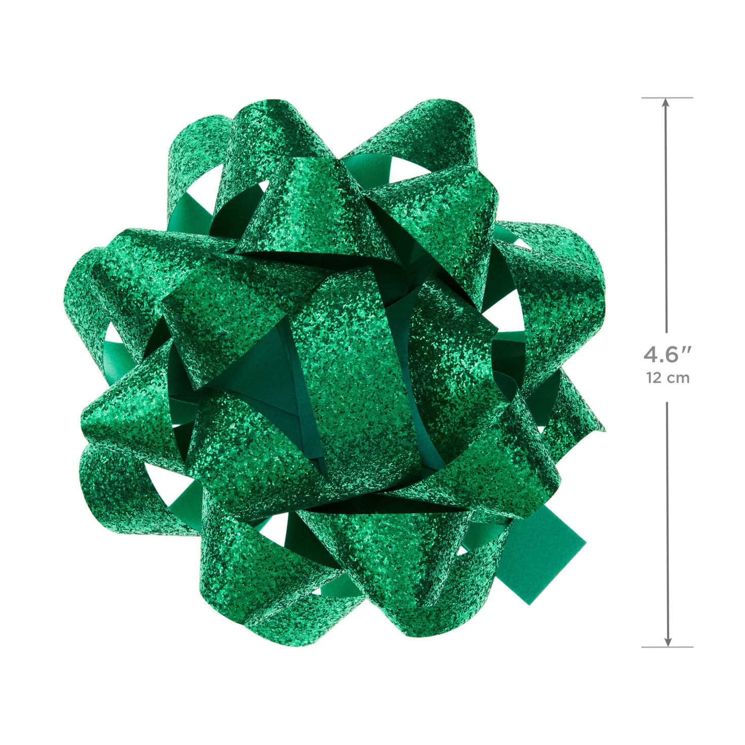 Green Sparkle Holiday Gift Bow measurement image number 3