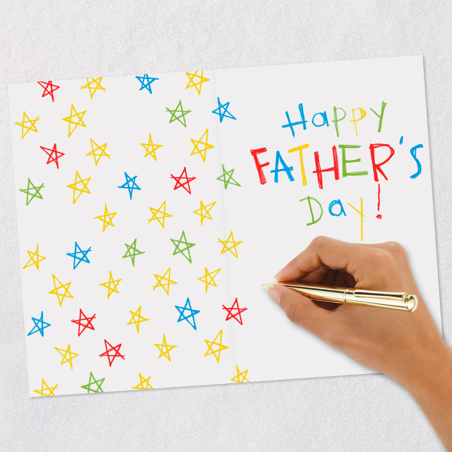 Sidewalk Chalk Art Dad Father's Day Card From Kids Signing card image number 6