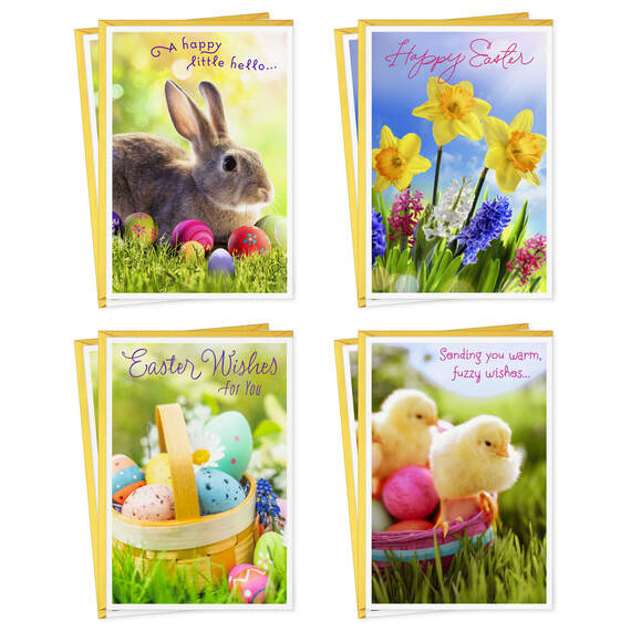 Sunny Springtime Assorted Easter Cards, Pack of 8