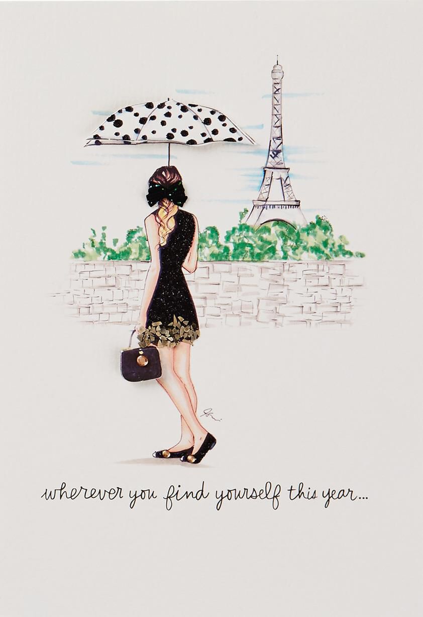Paris Scene Enjoy Every Day Birthday Card