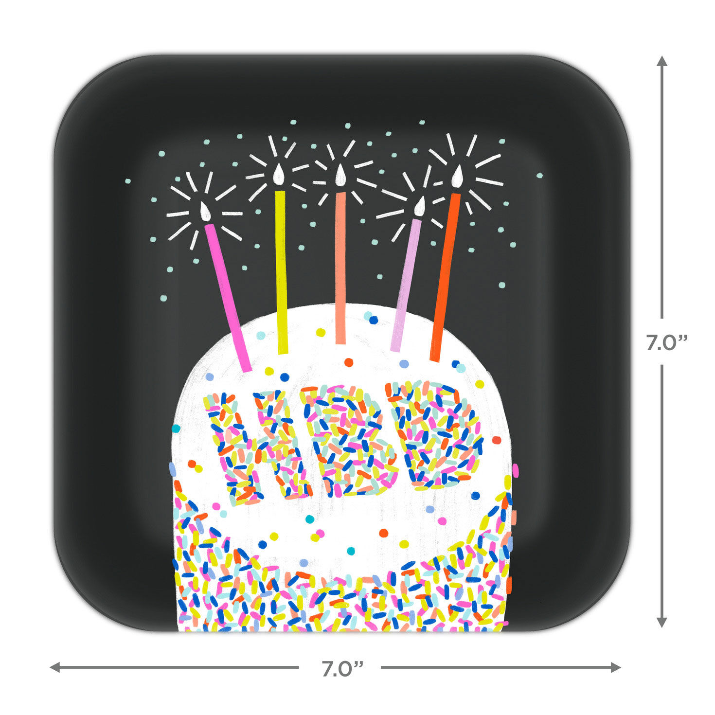 "HBD" Cake Dessert Plates, Pack of 8, , large image number 4