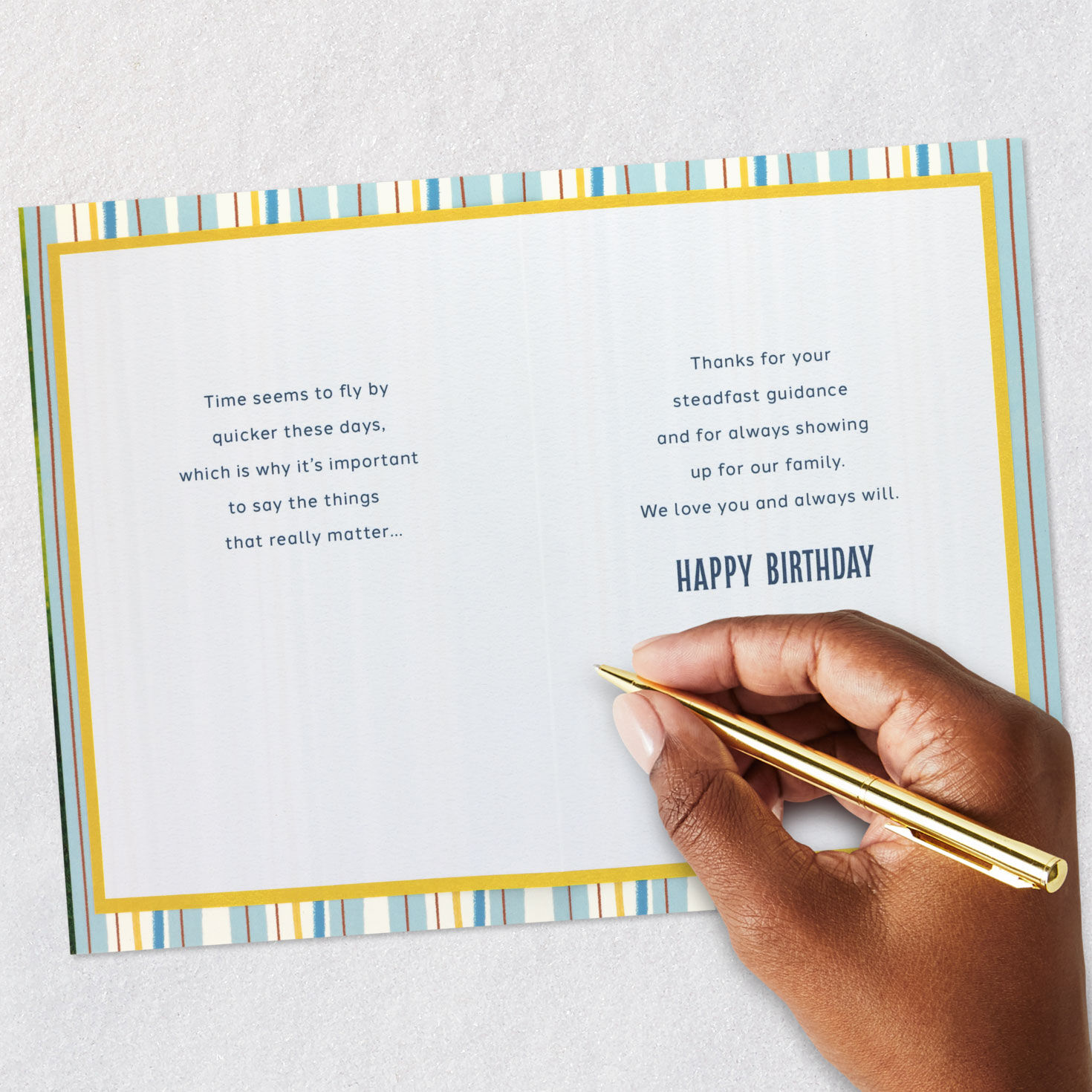 Outdoor Scene Birthday Card for Dad signing card image number 7