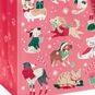 Retro Dogs and Cats on Pink Large Christmas Gift Bag Base/Side Detail image number 5