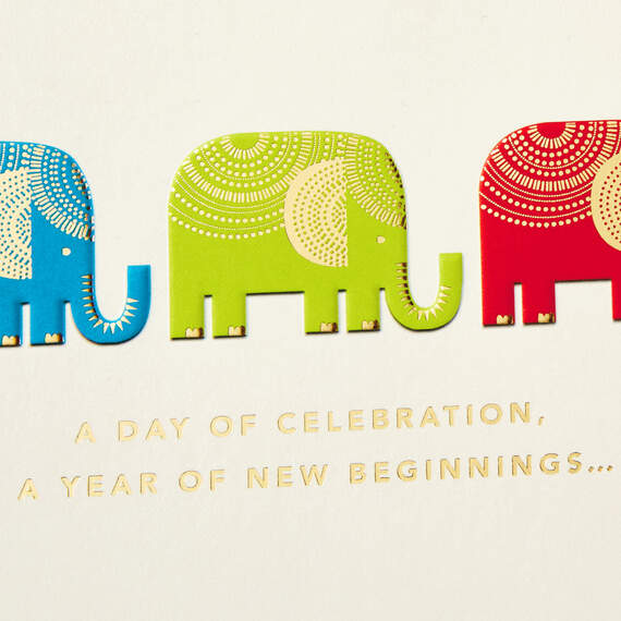 Celebration and New Beginnings Elephants Birthday Card, , large image number 4